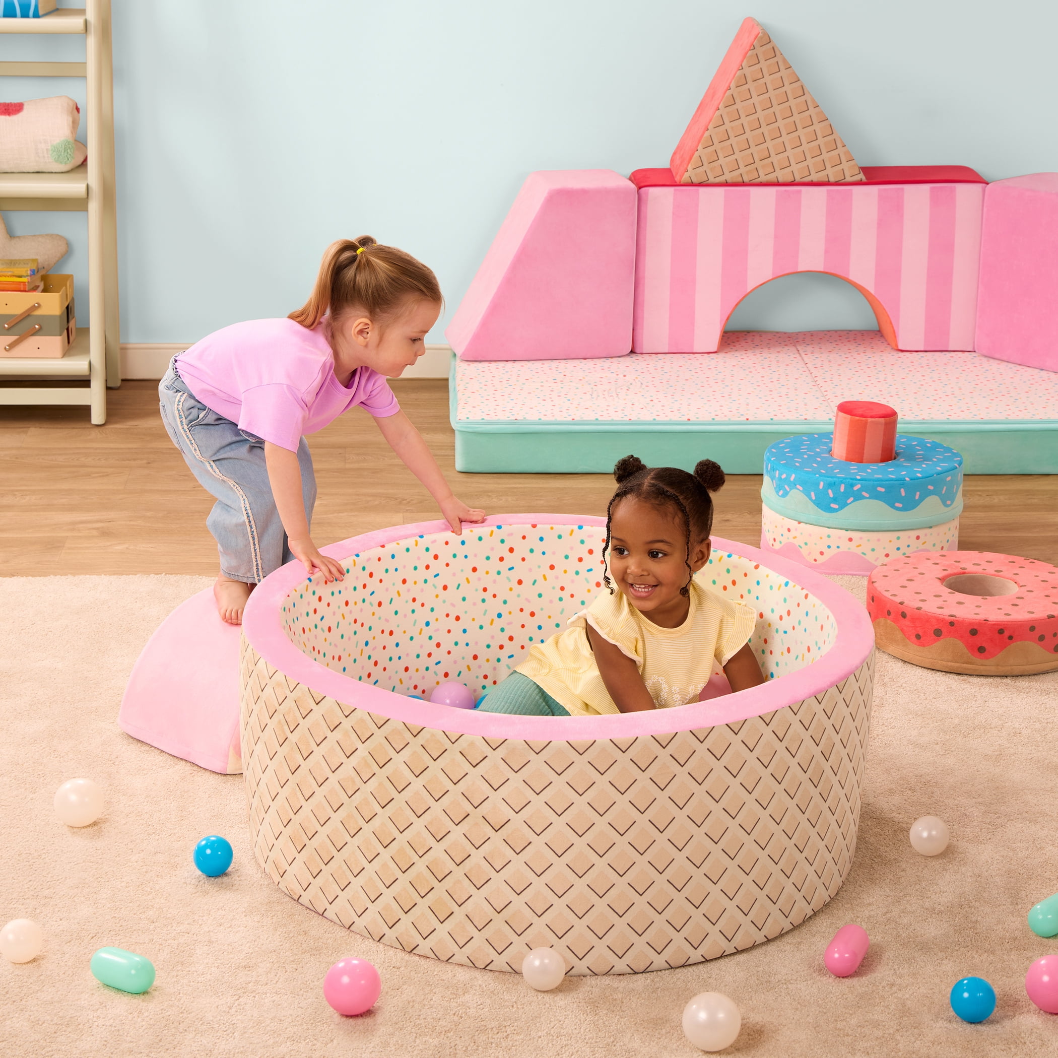 Battat Bag of Balls Sweet Retreat 105 Plastic Play Balls for Ball Pit & Reusable Storage Bag for Toddlers 12 Months +