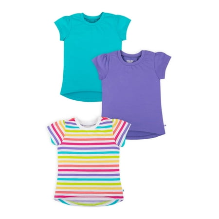 Environmentally Friendly Organic T-shirt - Short Sleeve Pure Organic True Brights Shirts, Tee, 3 Pk (Baby Girls & Toddler Girls)