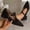 #0174-Black, variant on Xucatan Women's Patent Leather T Strap Heels, Pointed Toe Chunky Heel Mary Jane Pumps with Thick Sole, French Style Mid Heel Dress Shoes, Versatile Spring Office Casual Footwear Gift