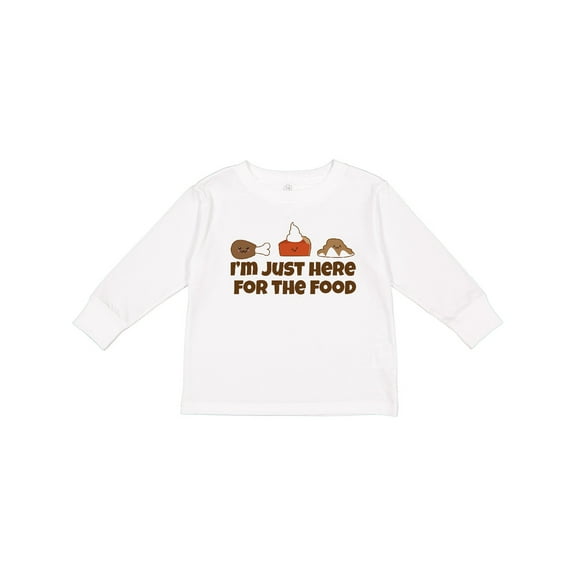 Inktastic Thanksgiving Here for the Food Boys or Girls Long Sleeve Toddler T-Shirt
