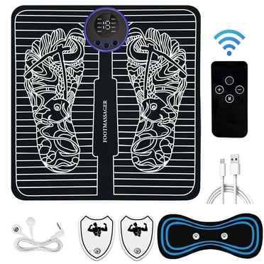 FVLOENG EMS Foot Massager SPA Muscle Relaxation Electric Massager Mat Pad for Neuropathy Foot Stimulator Feet Circulation Pain Relief,Plantar Fasciitis,Portable & Rechargeable,with 8 Modes &19 Levels