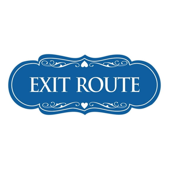 Signs ByLITA Designer Exit Route Sign (Blue) - Medium