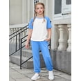 thumbnail image 3 of Arshiner Girls' Casual Sets Short Sleeve T-Shirt Top and Sweatpants with Pockets, 3 of 6