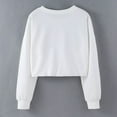 thumbnail image 7 of Women's Crop Sweatshirts Fruit Cherry Print Cute Pullover Long Sleeve Tops for Teen Girls Short Blouses (L, White), 7 of 7