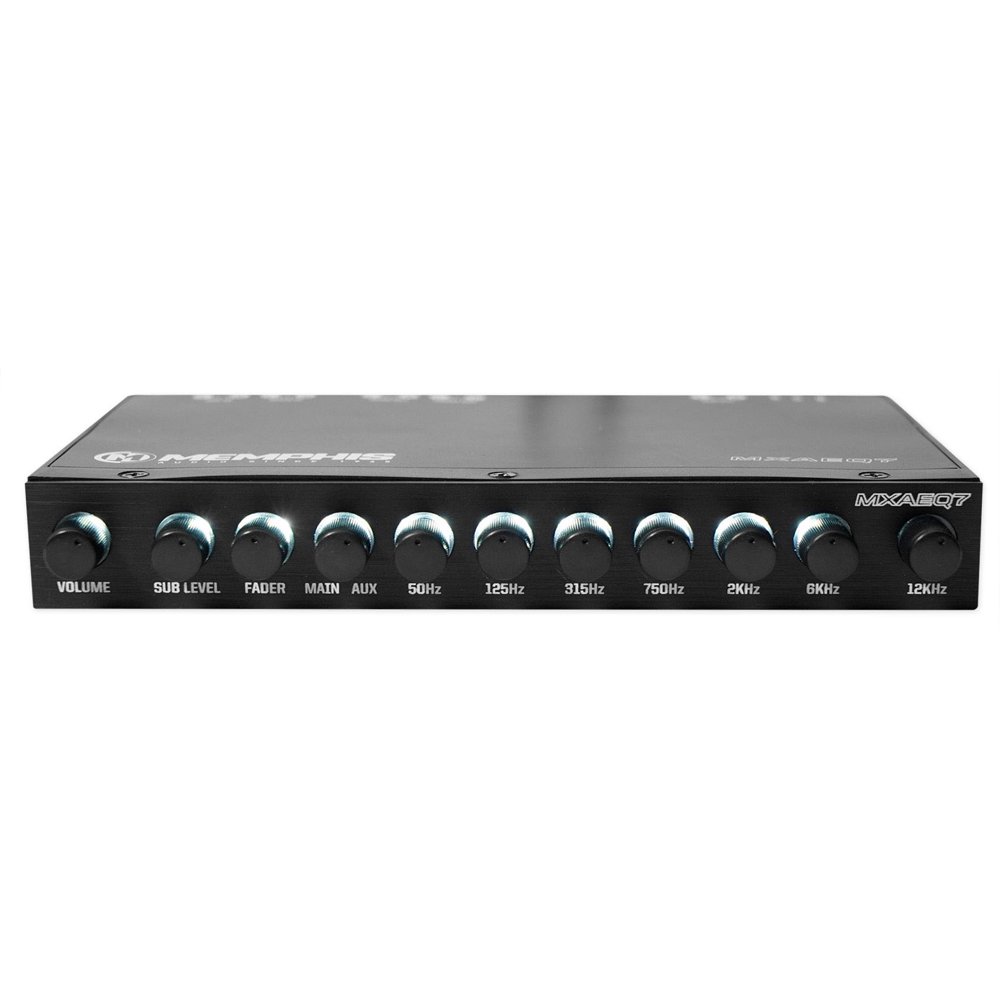Memphis MXAEQ7 1/2 Din 7-Band Car Audio EQ Equalizer w/ Front, Rear