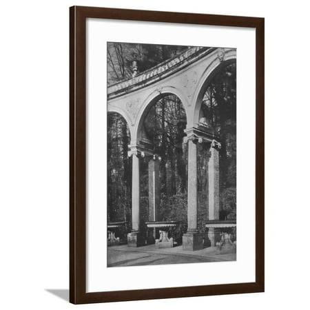 Cd Clarence Fountain - Detail of colonnade and fountains, Temple of Music, Versailles, France, 1924 Framed Print Wall Art