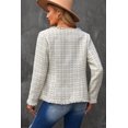 thumbnail image 1 of ABPHQTO Chaqueta a cuadros deshilachada y ajustada con parte delantera abierta para mujer, 1 of 5