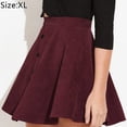 thumbnail image 2 of Falda corta de talle alto con cierre de botones para mujer, 2 of 5