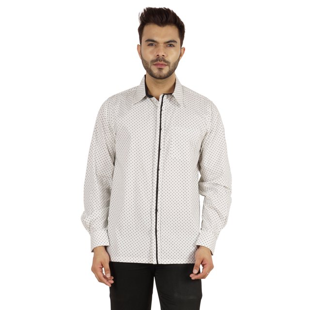 Bestman Chemise Imprimée pour Hommes en Coton, Manches Longues, Boutonnée, pour Bureau