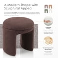 thumbnail image 4 of Furniture of America Thia Modern 18" Upholstered U-Shaped Stool, Saddle Brown, 4 of 10