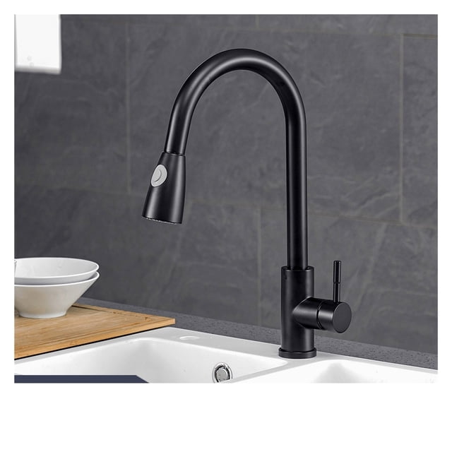 Kitchen Faucets Silver Single Handle Pull Out Kitchen Tap Single Hole Handle Swivel 360 Degree Water Mixer Tap Mixer Tap ,Effortless Installation
