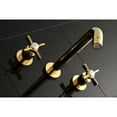 thumbnail image 2 of Kingston Brass KS8022ZX Millennium Two-Handle Wall Mount Roman Tub Faucet, Polished Brass, 2 of 7