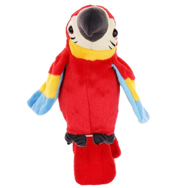 TISHITA Peluche Parlante Parrot Animal Électronique en Peluche Jouet Cadeau pour Enfants -Rouge