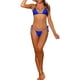 thumbnail image 2 of Conjuntos de bikini de tirantes para mujer, 2 piezas, con cordón, parte inferior tipo tanga triangular, trajes de baño básicos, traje de baño X-Large azul real, 2 of 4