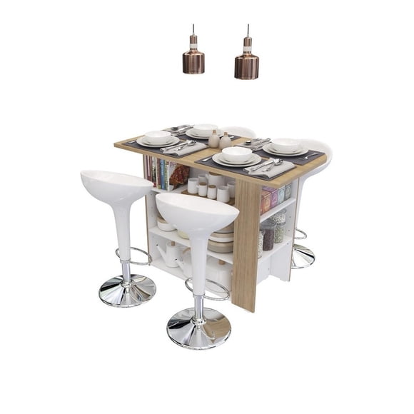 Barra Para Cocina Maderkit Color Rovere 120 cm Ancho x 90 cm Alto x 65 cm Fondo