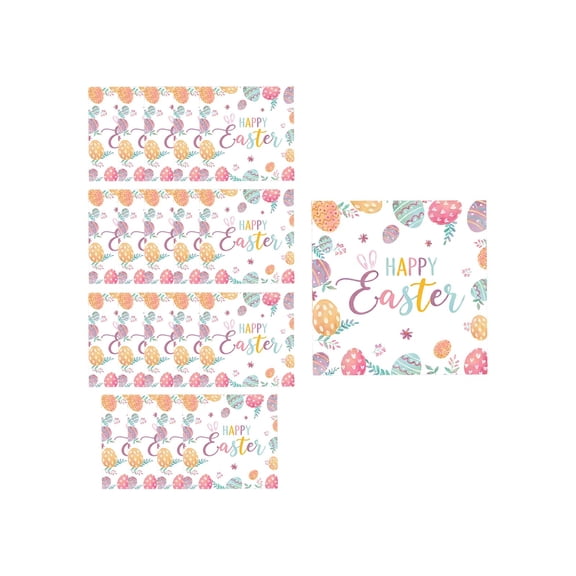 OutmaxHome 20 Pack Easter Bunny Disposable Napkins Party Tableware Spring Easter Decor Party Supplies