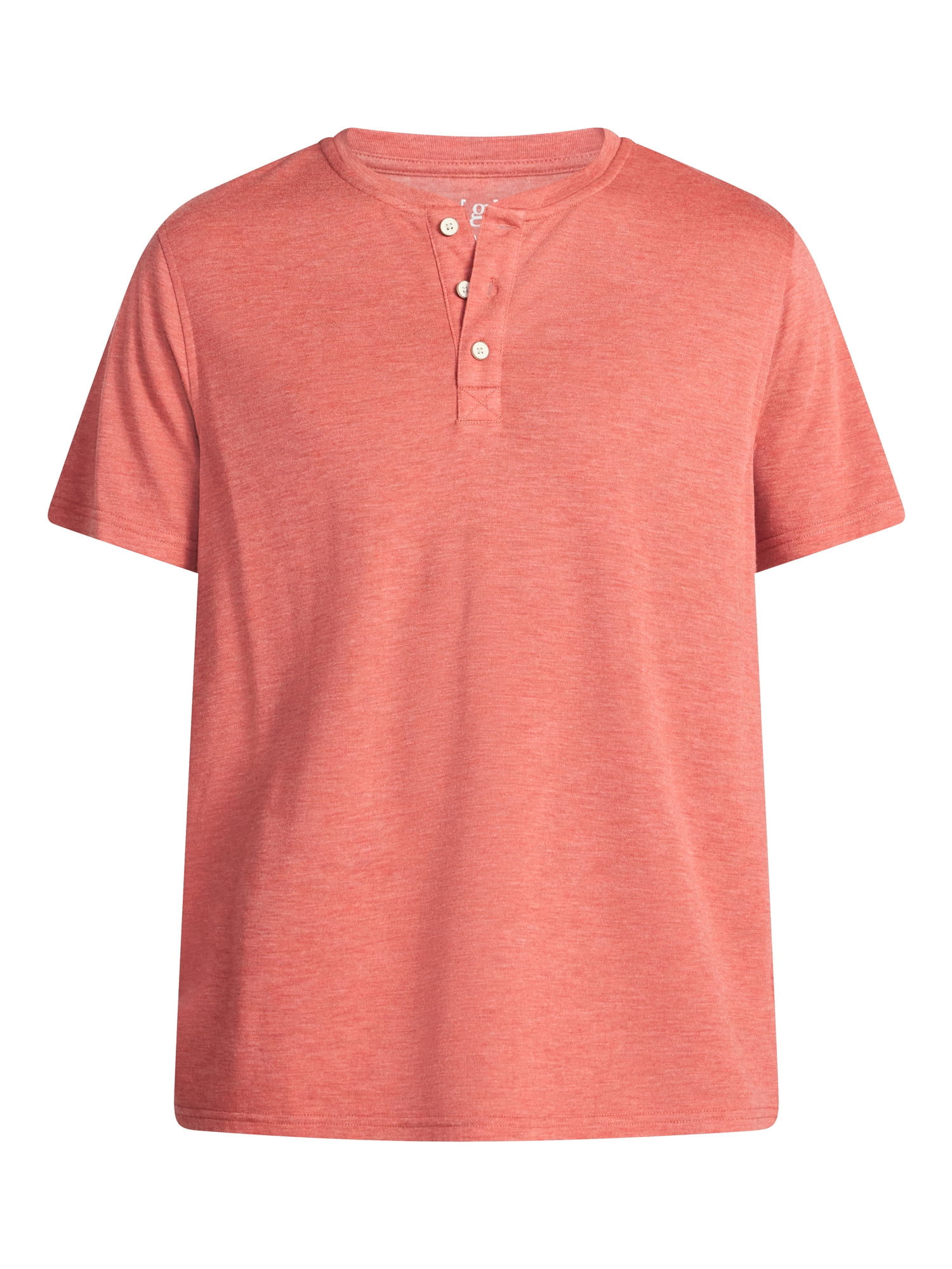 George Men's & Big Men's Relaxed Fit Knit Cloth Henley Shirt with Short Sleeves, Sizes XS-5XL
