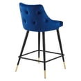 thumbnail image 5 of Hawthorne Collections 25.5" Modern Velvet Tufted Counter Stool in Navy, 5 of 8
