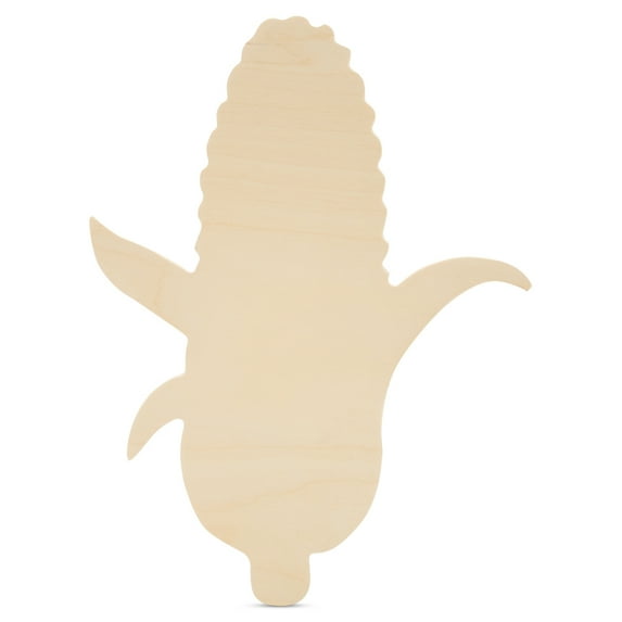 Corn on the Cob Wooden Cutout 12 x 9 inches, 50 Unfinished Birch Wood Cutouts for Thanksgiving Decor and DIY Crafts, by Woodpeckers