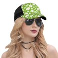 thumbnail image 5 of Lsque Green White Flowers Printed Trucker Hat - Baseball Cap for Men Women - Breathable Mesh Side, Adjustable Fit - for Casual Wear, 5 of 7