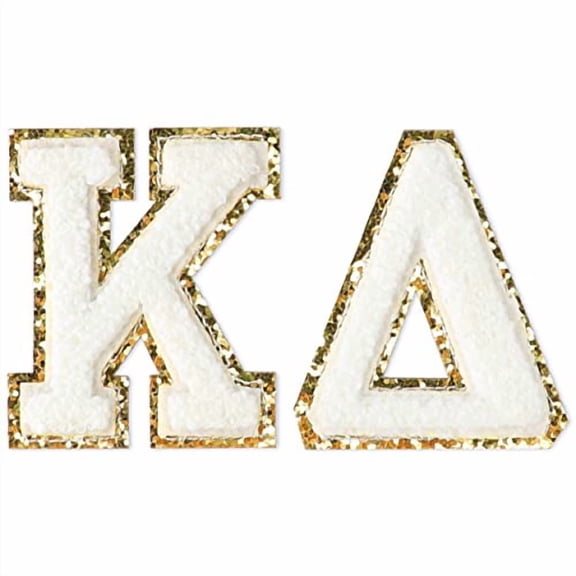 Sorority Shop Kappa Delta Chenille Letter Stickers - Adhesive Back, Set of 2 Greek Letters