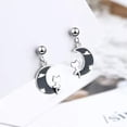 thumbnail image 3 of EOEMY 925 Sterling Silver Women Cat On Moon Ear Earrings Stud Party Jewelry Gift New-Gold, 3 of 9