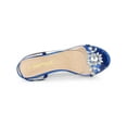 thumbnail image 4 of BLISSFUL STEP Sandales à Talon Moyen Transparent à Enfiler à Bride Arrière pour Femmes avec Fleurs et Strass Bleu 6,5, 4 of 7