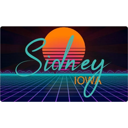 

Sidney Iowa 4 X 2.25-Inch Fridge Magnet Retro Neon Design