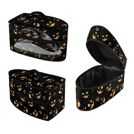 HELLHERO Smiley Pumpkin Pattern Steamer Storage Bag Polyester Irons Accessories with Handle and Zipper Storage Case Only
