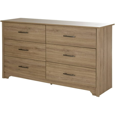 Rustic Oak Chest Of Drawers - South Shore Fusion 6-Drawer Double Dresser, Multiple Finishes