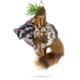 thumbnail image 1 of Mapache Curioso Subiendo Al Árbol - Adorno Navideño De Vidrio Soplado, 1 of 1