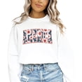 thumbnail image 3 of America Sweatshirt for Women, Teens & Girls Trendy Floral Patriotic Sweater White Sweatshirt Adult X-Large, 3 of 4