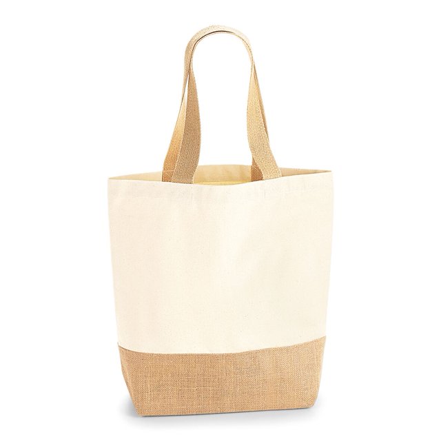 Westford Mill - Bolsa de tela con base de yute (Natural)