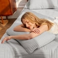 thumbnail image 5 of Whale Flotilla California King Quilt Set, Soft and Lightweight Bedspreads Coverlet with Striped Pattern, Reversible Bedding Sets with Pillow Shams, 104x112 Inches, Light Grey, 5 of 9