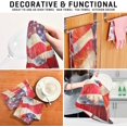 thumbnail image 3 of American USA Flag Firework Tea Towels Set of 1 4th of July Kitchen Dish Cloth with Hanging Loop, 18"x28"Lint-Free Absorbent Towel for Kitchen Drying Wiping and Cleaning, 3 of 6
