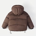 thumbnail image 6 of AHTJRT Boy's Winter Jacket Full Zip Hooded Puffer Jackets with Flap Pockets Fashion Solid Color Windproof Outerwear for Cold Weather Kids Brown 4-5 Years, 6 of 9