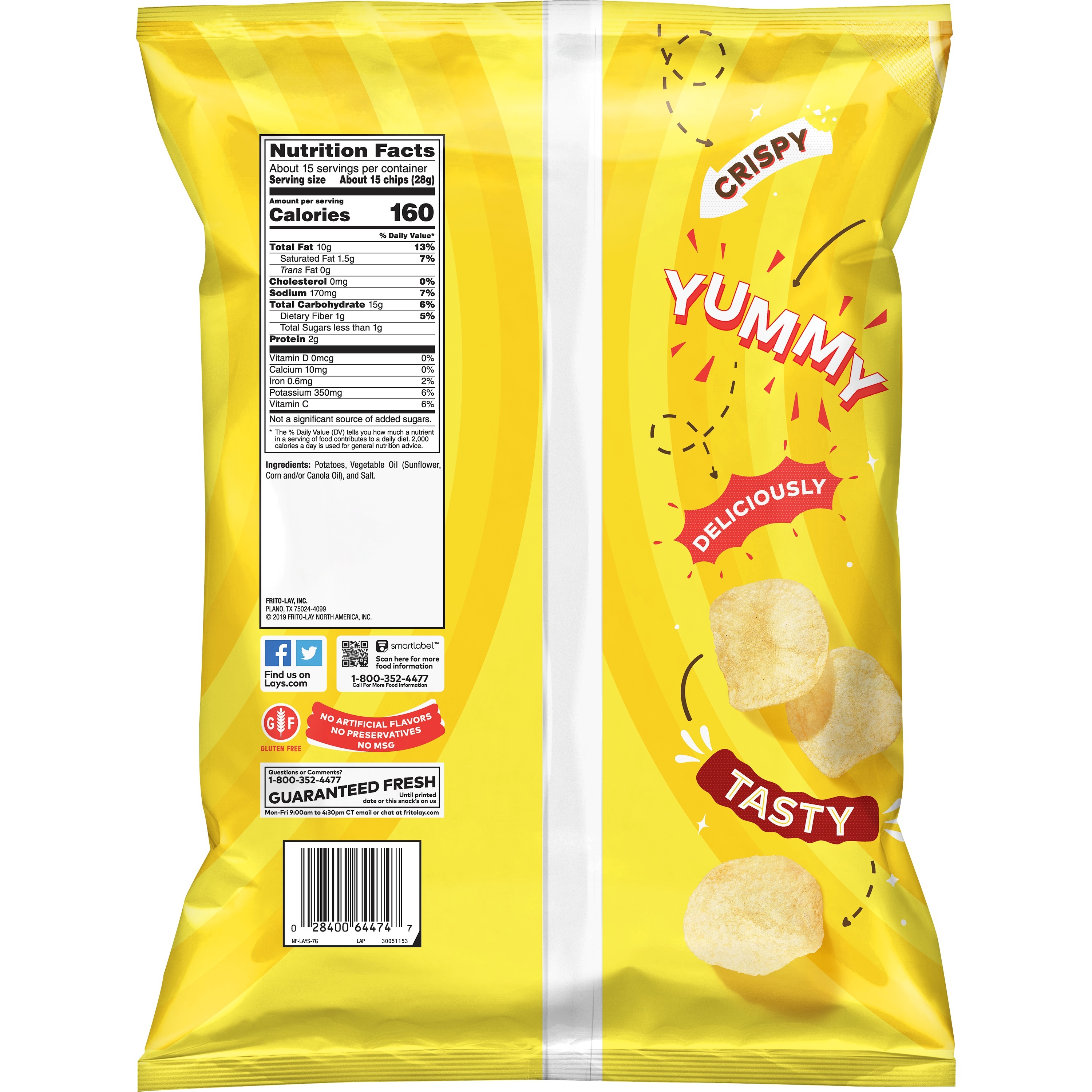 Lay's Potato Chips, Classic, Party Size, 15.25 oz - image 2 of 4