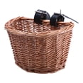 thumbnail image 4 of Bike Wicker Basket Front Cargo Pets Carrier with Adjustable Straps Bike Pannier 30cmx23cmx22cm, 4 of 9