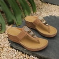 thumbnail image 6 of Caywon Women Flip Flops Thong Sandals, Metal Disc Flat Slide, Open Toe Slip On Summer, Comfortable Ladies Shoes Sandalias Mujer, 6 of 9