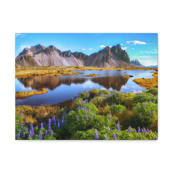 Beautiful Sunny Day Scene Beautiful And Lupine Flowers Beauty Nature Scene Stunning Wild Wall Art Ready to Hang Unframed