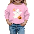 thumbnail image 4 of Zylarhe Halloween Sweatshirts for Kids Kids Halloween Print Long Sleeve Pullover Hooded Sweatshirt Boys Girls Cozy Pink 11-12 Years, 4 of 4