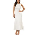 thumbnail image 2 of INSPIRE CHIC Women's Boat Neck Dresses Sleeveless Elegant Cocktail Maxi Dress 2XL White, 2 of 6