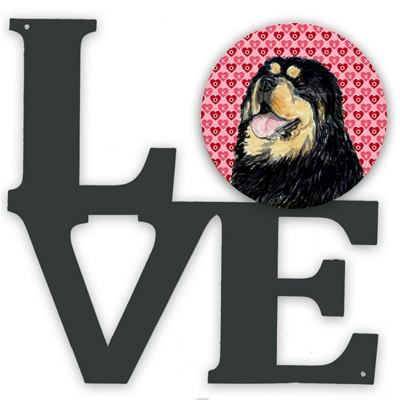 Tibetan Mastiff Hearts Love Valentines Day Metal Wall Artwork LOVE