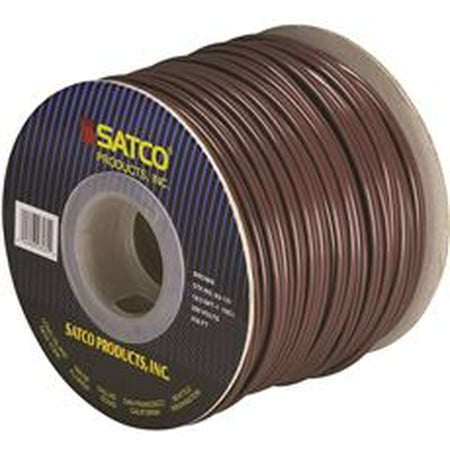 Brown Lamp Cord - Satco Vinyl Lamp Zip Cord, 18/2, Brown, 250' Per Roll