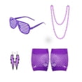 thumbnail image 2 of Inteprter 1 Juego de disfraces individuales de los años 80, luminosa, accesorios de Cosplay, ropa de propósito especial, accesorios de fiesta Kits de decoración para fiestas estilo2 morado Inteprter HA060875-07, 2 of 6