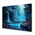 thumbnail image 2 of Designart "Blue Green Calming Waterfall Aquatic Tranquility" Lakes & Rivers Metal Wall Art, 2 of 5
