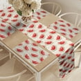 thumbnail image 2 of Ambesonne Fruits Table Runner & Placemats, Watercolor Watermelons, Placemat 4 pcs + Runner 12"x90", Cream Red Jade Green, 2 of 2