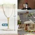 thumbnail image 5 of Posh Setting 7oz, Gold Glitter Plastic Wine Glasses Hard Plastic Disposable Stemware, Drinking Cups with stem for Toasting, Weddings parties Plastic Wine cups for Home [8 Pack], 5 of 6