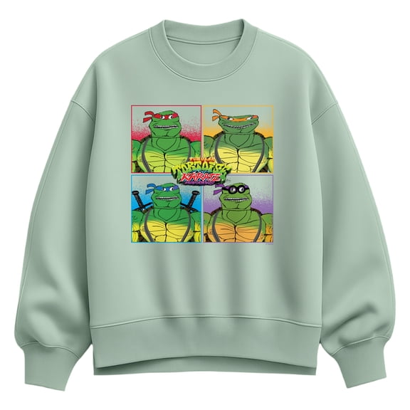 Teenage Mutant Ninja Turtles - TMNT Group - Ladies Oversized Fleece Crew Sweatshirt Sweatshirt