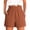 01# Ginger, variant on HKYNLAG Shorts for Women Dressy Casual Elastic High Waisted Ruffle Comfy Lightweight Summer Shorts for Beach Vacation Dark Green 2XL
